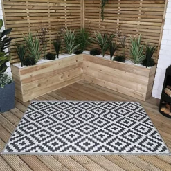 180cm X 120cm Outdoor Geometric Pattern Waterproof Rug Mat For Garden Patio In Grey 8 180cm X 120cm Outdoor Geometric Pattern Waterproof Rug Mat For Garden Patio In Grey -Flymo Shop 180cm x 120cm outdoor geometric pattern waterproof rug mat for garden patio in grey5056589111571 03c MP