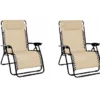 2 X Beige Zero Gravity Chair Lounger 1 2 X Beige Zero Gravity Chair Lounger -Flymo Shop 2 x beige zero gravity chair lounger5060950102587 01c MP