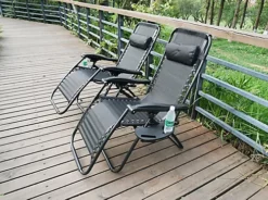 Front Page -Flymo Shop 2 x textoline zero gravity reclining garden chair sun beach lounger recliner outdoor black5057102009931 02c MP