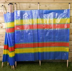 20ft (6.1m) Long 125cm High 10 Pole Beach / Camping Windbreak / Wind Break