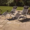 2x Reclining Sun Loungers With Head Rest -Flymo Shop 2x reclining sun loungers with head rest5013478135261 01c MP