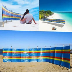 5 Pole Wooden Windbreak Beach Camping Windbreaker Sun Wind Shelter Striped 5ft High X 9ft Long Traditional -Flymo Shop 5 pole wooden windbreak beach camping windbreaker sun wind shelter striped 5ft high x 9ft long traditional1847025457131 03c MP