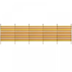 6 Pole Windbreaker Caravan Camping Beach Wind Break Breaker Shelter Sun Screen WB020 Orange Stripe