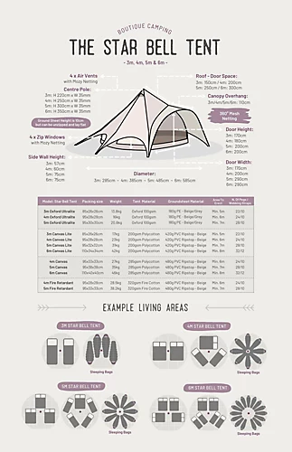 6m Star Bell Tent - Canvas 285 5 6m Star Bell Tent - Canvas 285 - Image 3
