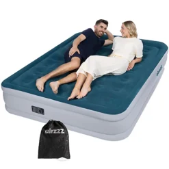 AirzzZ Inflatable High Raised Double Air Bed For Camping, Outdoor & Indoor Mattress
