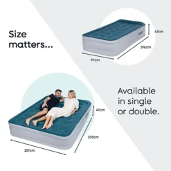 AirzzZ Inflatable High Raised Double Air Bed For Camping, Outdoor & Indoor Mattress -Flymo Shop airzzz inflatable high raised double air bed for camping outdoor indoor mattress5056295397771 03c MP