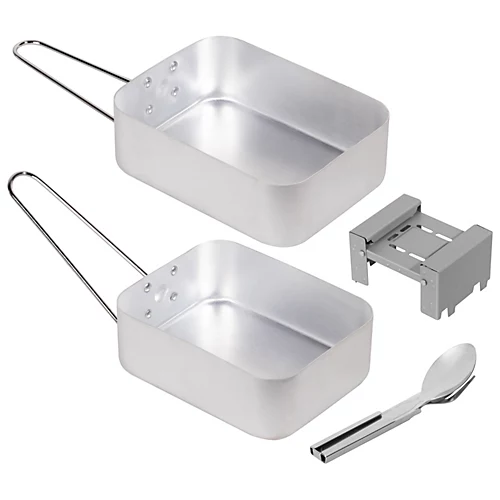 Aluminium Camping Hiking Cook Set Mess Tin Stove Fuel Portable Cooking Pan Kit 3 Aluminium Camping Hiking Cook Set Mess Tin Stove Fuel Portable Cooking Pan Kit