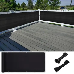 Black Garden Privacy Screen Net Fence Balcony Sun Shade Windbreak UV Panel Cover 0.75 X 3m