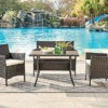 Calla Rattan Garden Furniture Set Conservatory Patio Outdoor Table Chairs Sofa With Optional Bench, Black 4 Piece