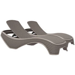 Centurion Supports MALDIVES Grey Prestigious Outdoor Rattan-Style Adjustable Sun Lounger Pair Fully Assembled
