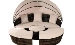 Comfy Living 160cm Sun Island In Brown With Cover