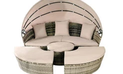 Comfy Living 160cm Sun Island In Grey With Cover