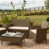 Comfy Living Economy 4 Piece Rattan Garden Set In Brown -Flymo Shop comfy living economy 4 piece rattan garden set in brown5057289615888 01c MP