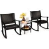Costway 3 Pieces Bistro Outdoor Set W/ 2 Wicker Rattan Rocking Chairs & 1 Coffee Table 2 Costway 3 Pieces Bistro Outdoor Set W/ 2 Wicker Rattan Rocking Chairs & 1 Coffee Table -Flymo Shop costway 3 pieces bistro outdoor set w 2 wicker rattan rocking chairs 1 coffee table9984709897448 01c MP