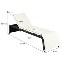 Costway 5-Position Adjustable Rattan Chair With Thick Cushion Outdoor -Flymo Shop costway 5 position adjustable rattan chair with thick cushion outdoor9984708995176 02c MP