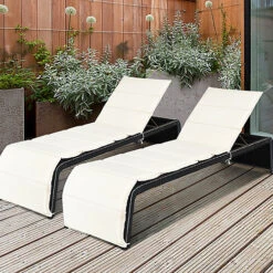 Costway 5-Position Adjustable Rattan Chair With Thick Cushion Outdoor -Flymo Shop costway 5 position adjustable rattan chair with thick cushion outdoor9984708995176 03c MP