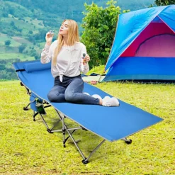 Costway Folding Camping Cot Heavy-Duty Outdoor Cot Bed Portable Sleeping Cot -Flymo Shop costway folding camping cot heavy duty outdoor cot bed portable sleeping cot6085648798056 03c MP