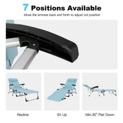 Costway Folding Chaise Lounger Outdoor Patio Lounge Chair Reclining W/ Cup Holder -Flymo Shop costway folding chaise lounger outdoor patio lounge chair reclining w cup holder6085649255022 04c MP