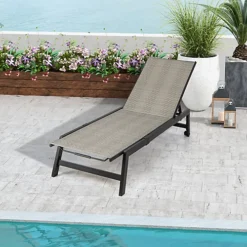 Costway Outdoor PE Rattan Recliner Chair Patio 5-Position Adjustable Chaise Lounge W/ Wheels -Flymo Shop costway outdoor pe rattan recliner chair patio 5 position adjustable chaise lounge w wheels6085650702324 04c MP