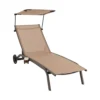 Costway Patio Chaise Lounge Chair W/6-Level Canopy & Wheels Heavy-Duty -Flymo Shop costway patio chaise lounge chair w 6 level canopy wheels heavy duty6085649677862 01c MP