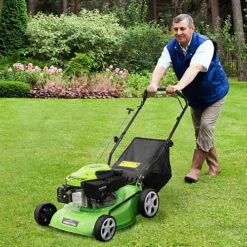 Dellonda Hand Propelled Petrol Lawnmower Grass Cutter, 132cc 16"/40cm 4-Stroke -Flymo Shop dellonda hand propelled petrol lawnmower grass cutter 132cc 16 40cm 4 stroke5056514611107 02c MP