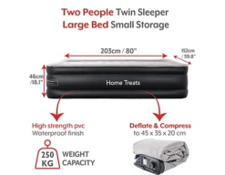 Double Inflatable Air Bed With Built In Pump Quick Inflate Camping Mattress -Flymo Shop double inflatable air bed with built in pump quick inflate camping mattress5060897438275 04c MP