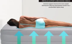 ECASA Premium, Extra High Flocked Surface Air Bed With Built In Electric Pump. -Flymo Shop ecasa premium extra high flocked surface air bed with built in electric pump 5060658795265 04c MP