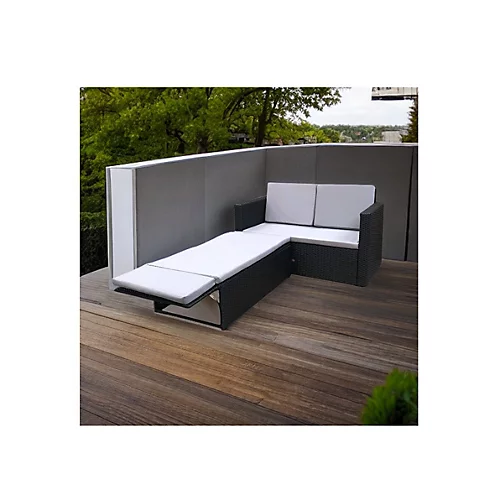 EVRE 2 Seat Rattan Garden Love Bed Furniture Set - Black For Patio Conservatory 5 EVRE 2 Seat Rattan Garden Love Bed Furniture Set - Black For Patio Conservatory - Image 3