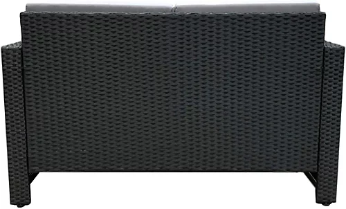 EVRE 2 Seat Rattan Garden Love Bed Furniture Set - Black For Patio Conservatory 6 EVRE 2 Seat Rattan Garden Love Bed Furniture Set - Black For Patio Conservatory - Image 4