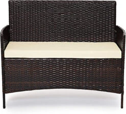 EVRE Brown Madrid Rattan Garden Furniture Set Patio Conservatory Indoor Outdoor 4 Piece Set -Flymo Shop evre brown madrid rattan garden furniture set patio conservatory indoor outdoor 4 piece set5060381723559 03c MP