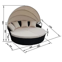 EVRE Mixed Brown Bali Day Bed Outdoor Garden Furniture Set With Canopy -Flymo Shop evre mixed brown bali day bed outdoor garden furniture set with canopy5060381724921 04c MP