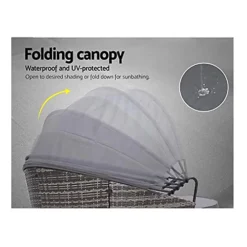 EVRE Mixed Grey Bali Day Bed Outdoor Garden Furniture Set With Canopy -Flymo Shop evre mixed grey bali day bed outdoor garden furniture set with canopy5060381722996 04c MP