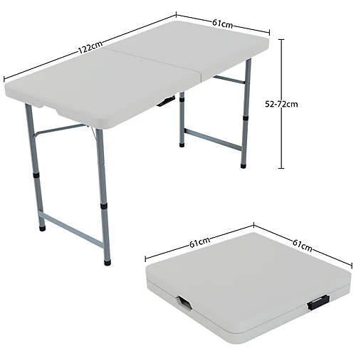 Foldable 4ft Heavy Duty Folding Camping Picnic Garden Portable Table 5 Foldable 4ft Heavy Duty Folding Camping Picnic Garden Portable Table - Image 3