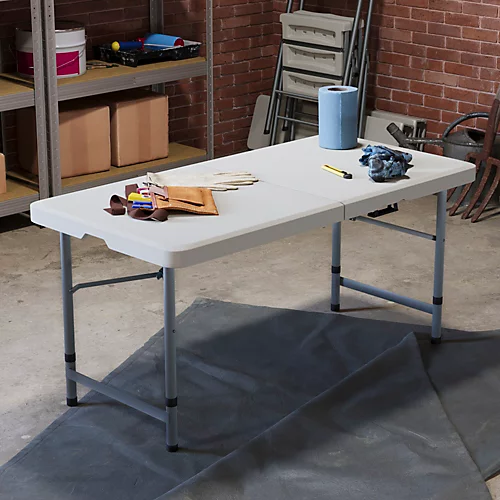 Foldable 4ft Heavy Duty Folding Camping Picnic Garden Portable Table 6 Foldable 4ft Heavy Duty Folding Camping Picnic Garden Portable Table - Image 4