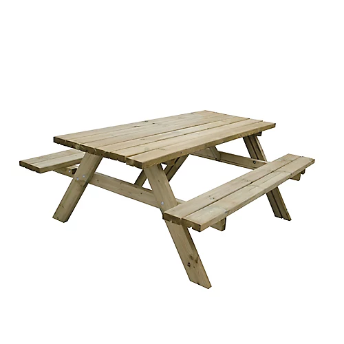 Forest Garden Rectangular Natural Timber Picnic Table 3 Forest Garden Rectangular Natural Timber Picnic Table