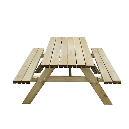 Forest Garden Rectangular Natural Timber Picnic Table 4 Forest Garden Rectangular Natural Timber Picnic Table - Image 2