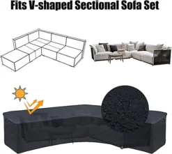 Furniture One 420D V-Shape Corner Sofa Cover Waterproof 215x215x87cm Black -Flymo Shop furniture one 420d v shape corner sofa cover waterproof 215x215x87cm black0785379128295 03c MP