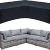 Furniture One 420D V-Shape Corner Sofa Cover Waterproof Outdoor Furniture Cover - 215x215x87cm Black