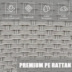 Furniture One Rattan Effect Grey 3 Piece Rattan Recliner With Ice Bucket -Flymo Shop furniture one rattan effect grey 3 piece rattan recliner with ice bucket0727536850144 04c MP