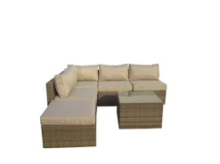 Furniture One Rattan Effect Nature Rattan 5 Seat Corner Sofa Set NO ASSEMBLY & ALUMINIUM FRAME -Flymo Shop furniture one rattan effect nature rattan 5 seat corner sofa set no assembly aluminium frame0727536850205 02c MP