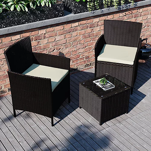 Garden Vida Bali Brown 2 Seater Balcony Garden Outdoor Rattan Furniture Set 6 Garden Vida Bali Brown 2 Seater Balcony Garden Outdoor Rattan Furniture Set - Image 4