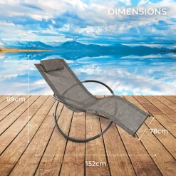 GardenKraft Rocking Moon Sun Lounger - Grey Colour -Flymo Shop gardenkraft rocking moon sun lounger grey colour5025301191894 03c MP