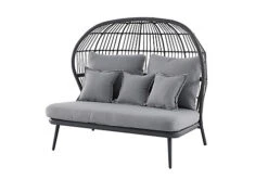 GoodHome Apolima Steel Grey Rattan Effect Daybed