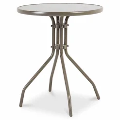 GoodHome Bari Grey Metal 2 Seater Table