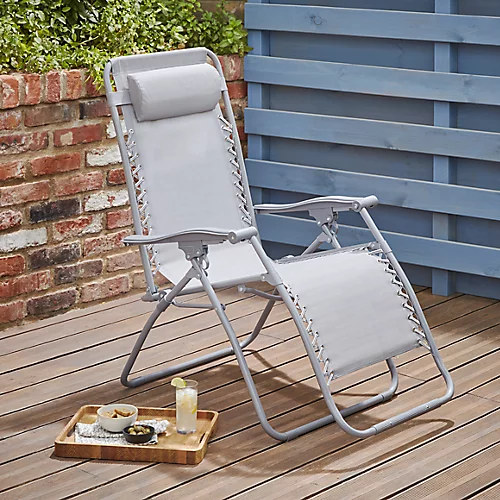 GoodHome Bergama Grey Metal Sun Lounger 3 GoodHome Bergama Grey Metal Sun Lounger