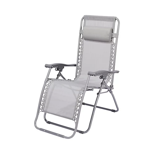 GoodHome Bergama Grey Metal Sun Lounger 4 GoodHome Bergama Grey Metal Sun Lounger - Image 2