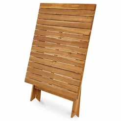 GoodHome Denia Brown Wooden Foldable 4 Seater Square Table 8 GoodHome Denia Brown Wooden Foldable 4 Seater Square Table -Flymo Shop goodhome denia brown wooden foldable 4 seater square table3663602935964 04bq