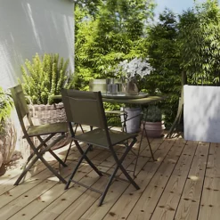 GoodHome Saba Deep Lichen Green Metal Foldable 4 Seater Rectangular Dining Table 8 GoodHome Saba Deep Lichen Green Metal Foldable 4 Seater Rectangular Dining Table -Flymo Shop goodhome saba deep lichen green metal foldable 4 seater rectangular dining table5059340676708 01i