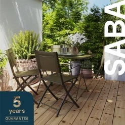 GoodHome Saba Deep Lichen Green Metal Foldable 4 Seater Rectangular Dining Table 9 GoodHome Saba Deep Lichen Green Metal Foldable 4 Seater Rectangular Dining Table -Flymo Shop goodhome saba deep lichen green metal foldable 4 seater rectangular dining table5059340676708 41i EN