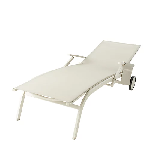 GoodHome Santorin Sand Metal Sun Lounger 4 GoodHome Santorin Sand Metal Sun Lounger - Image 2